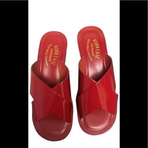 Kork-Ease Red Patent Leather Gracie Wedge Slide